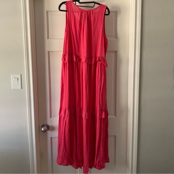 Pink Ruffled Maxi Dress • 1X • - Picture 2 of 8
